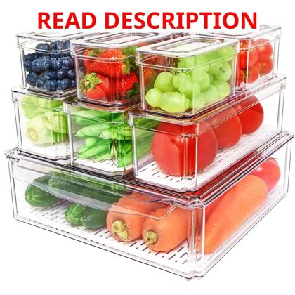 POMEAT 10 Pack Fridge Organizer with Lids