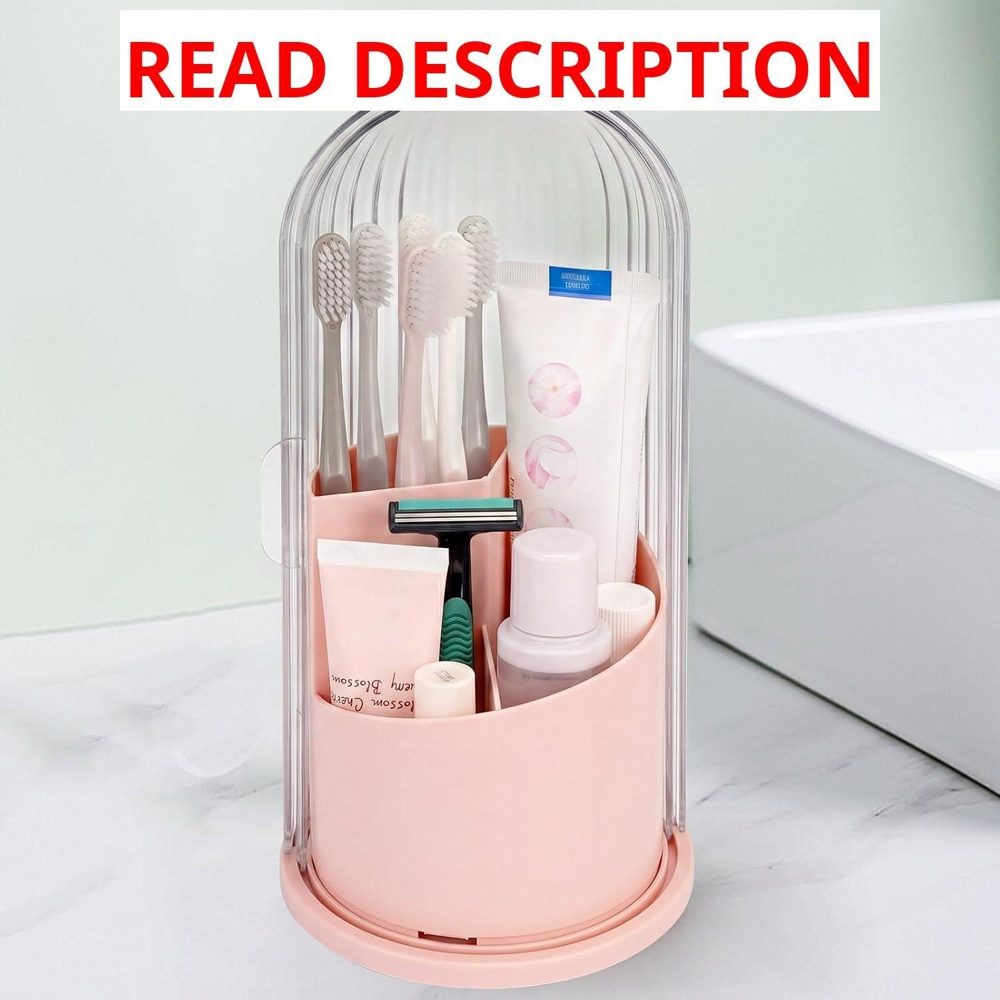 QIYVLOS Toothbrush Holder: 3 Slots Pink