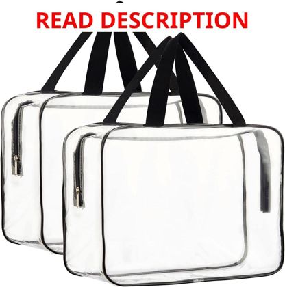 HAOGUAGUA 2-Piece Clear Makeup Organizer Bag