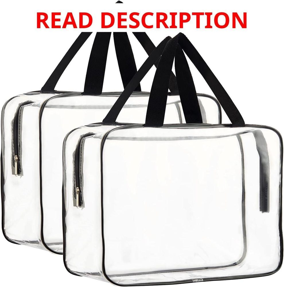 HAOGUAGUA 2-Piece Clear Makeup Organizer Bag