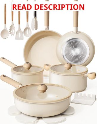 Astercook Pots & Pans Set 18 Pcs Ceramic