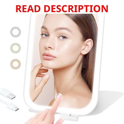 Travel Makeup Mirror with Lights Rechargeable