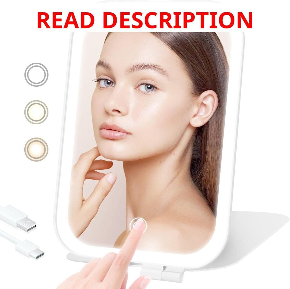 Travel Makeup Mirror with Lights Rechargeable
