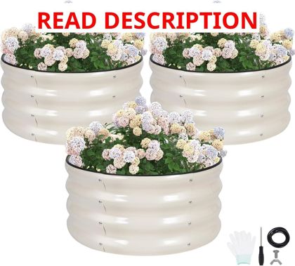 G-GOOD GAIN Round Garden Bed 2x2x1ft 3Pcs