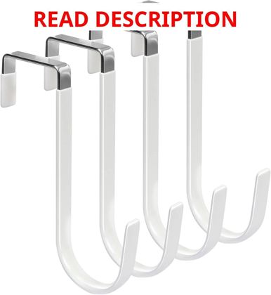 FYY Over the Door Hooks 4-Pack White