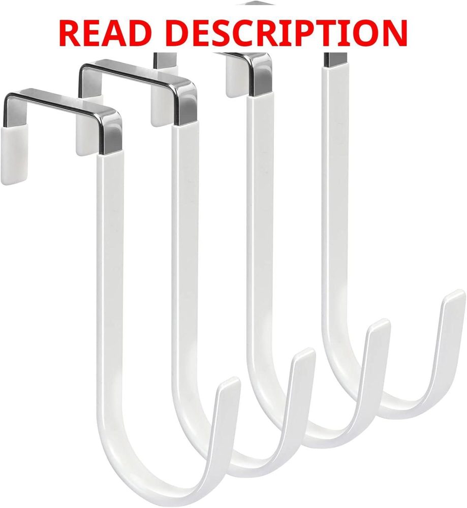 FYY Over the Door Hooks 4-Pack White
