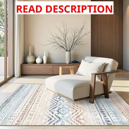 Miukiki 3x5 Washable Rug Moroccan Non-Slip