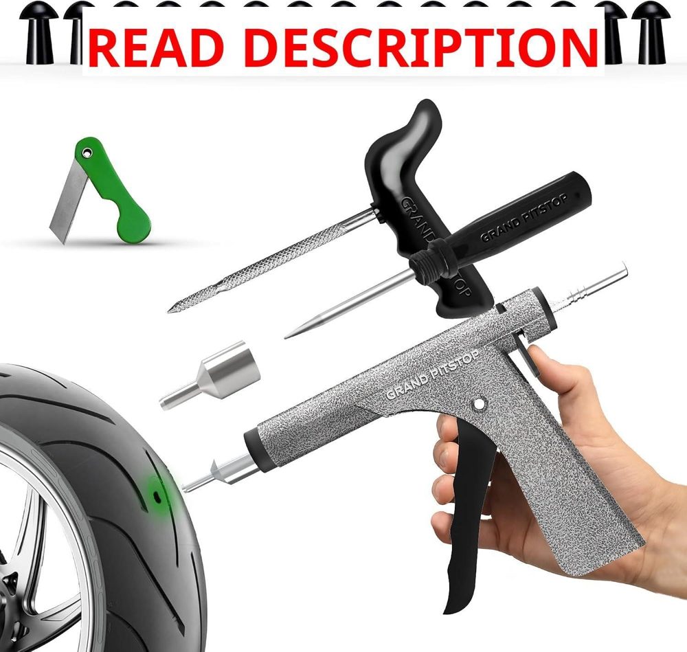 GRAND PITSTOP Tubeless Tire Gun Kit 15 Plugs