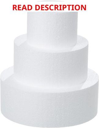 Crafare 3 Tiers Round Foam Cake Dummies Set