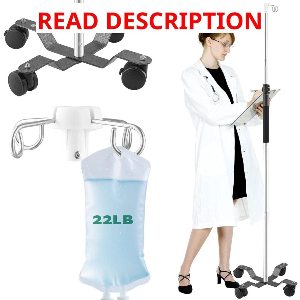 IV Pole with Wheels 47 100In Infusion Stand