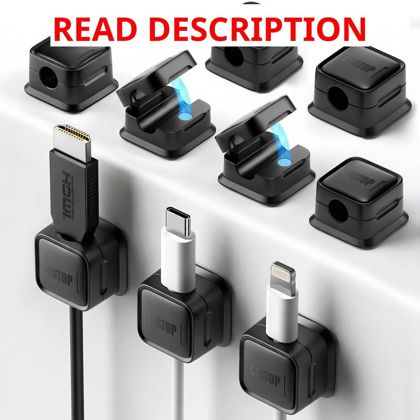 9 Pack Cord Organizer: Magnetic Clips Black