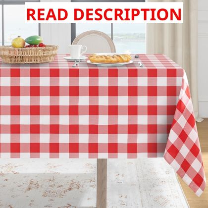 Softalker Gingham Tablecloth Red/White 60x84