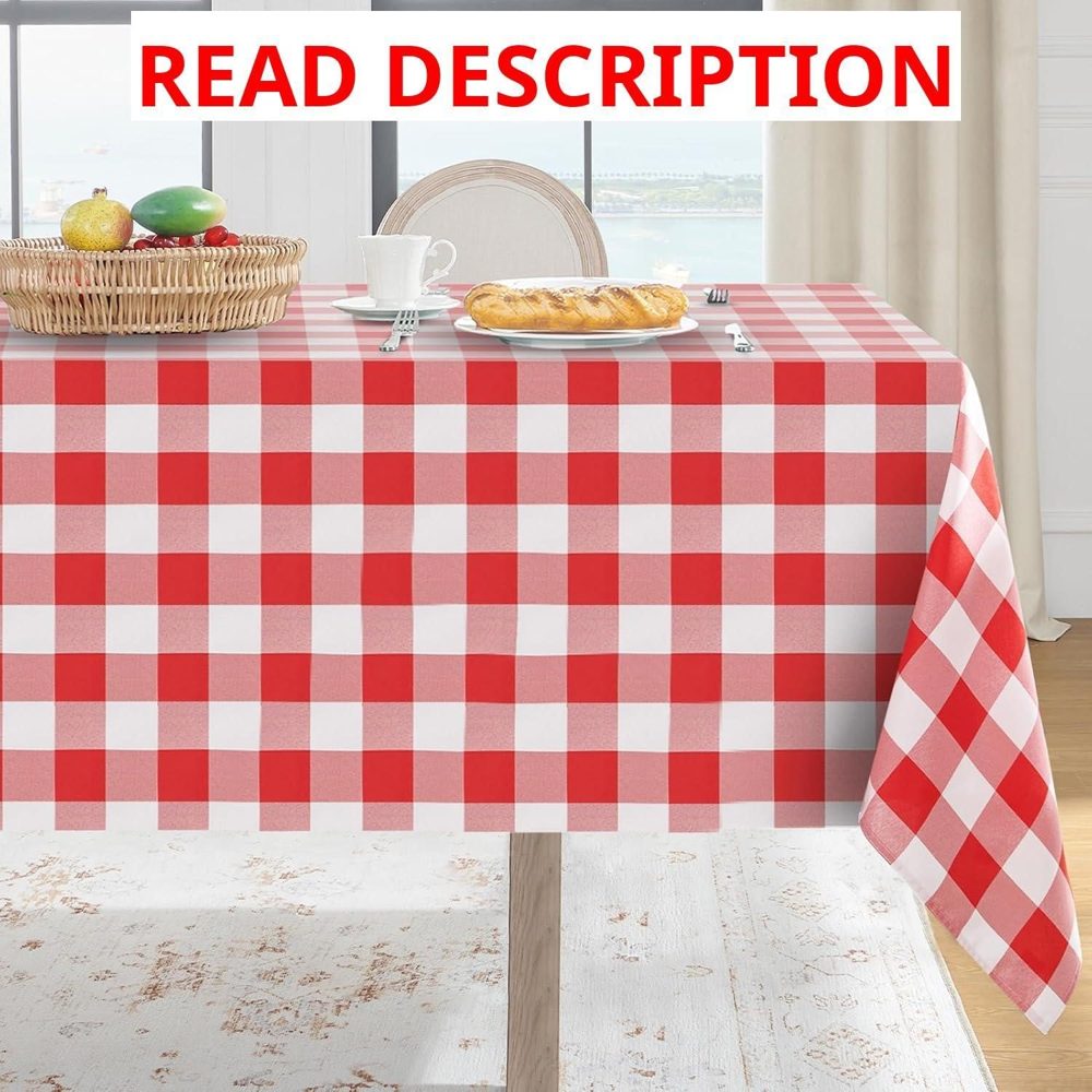 Softalker Gingham Tablecloth Red/White 60x84
