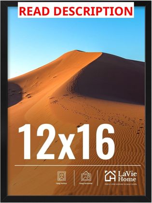 LaVie 12x16 Picture Frame Black HD Plexiglas