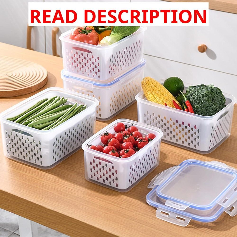 3 Pcs Fruit Storage Containers with Colander