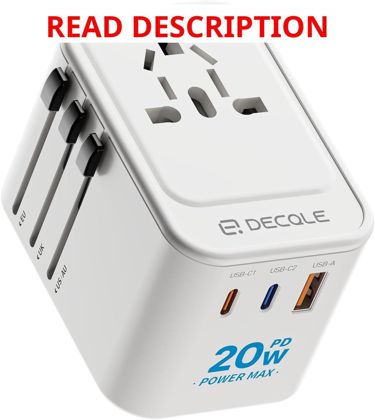 Universal Travel Adapter 2 USB-C & 1 USB-A