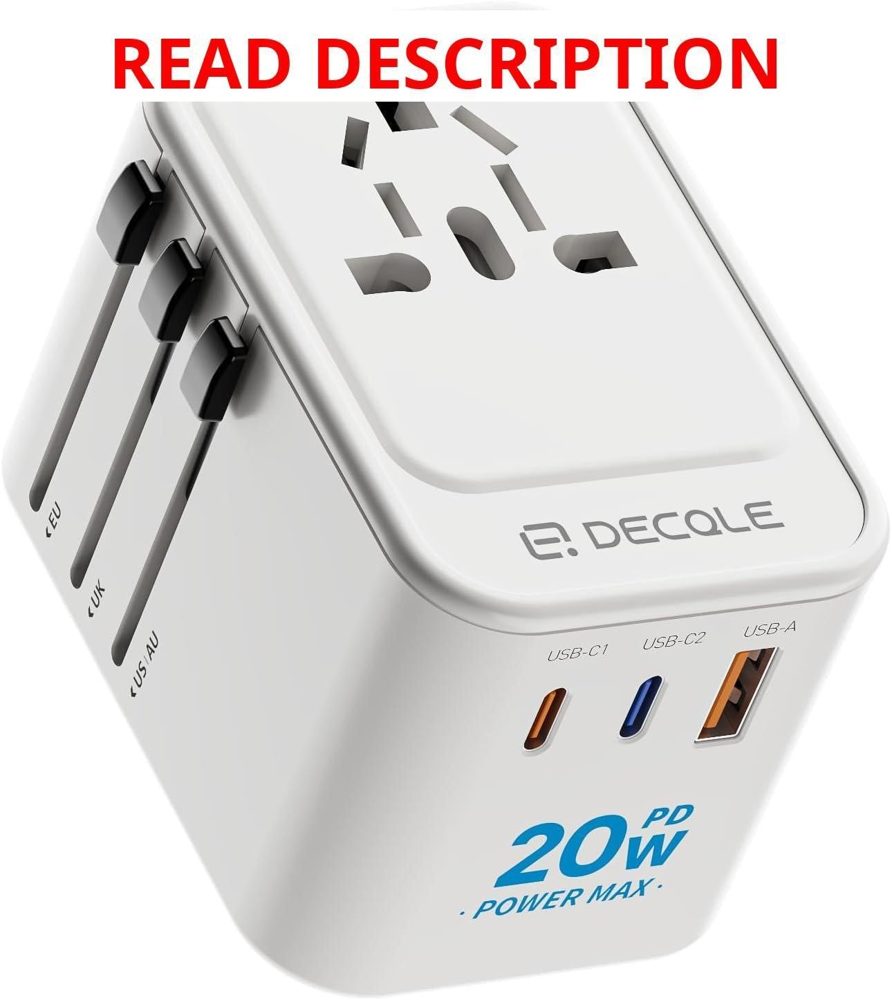 Universal Travel Adapter 2 USB-C & 1 USB-A
