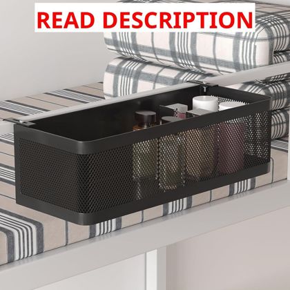 Bedside Caddy Shelf for Bunk Bed Black