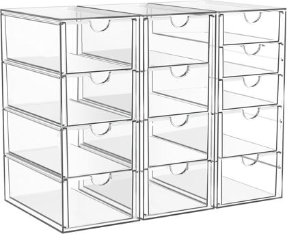 ARSTPEOE Acrylic 13-Drawer Organizer for Desk