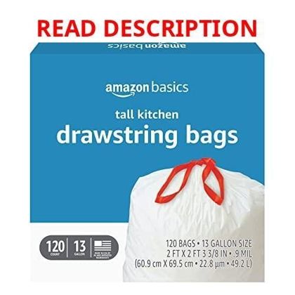 Amazon Basics Tall Kitchen Trash Bags 13 Gal