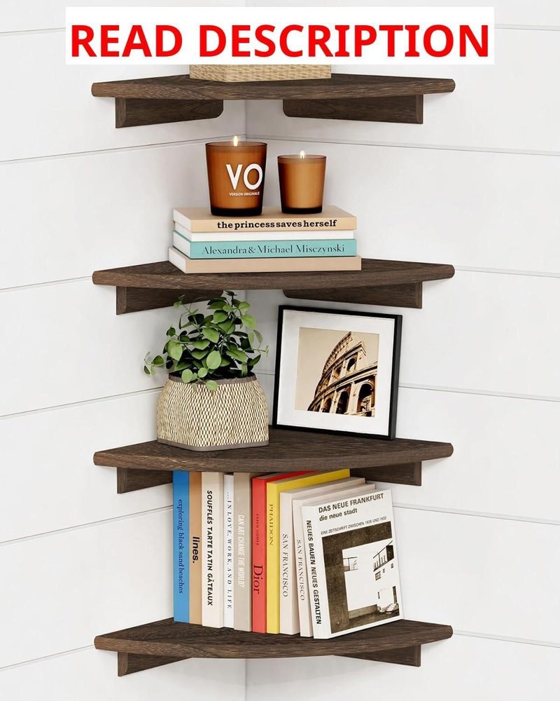 Forbena 4-Pack Corner Floating Shelves (12")