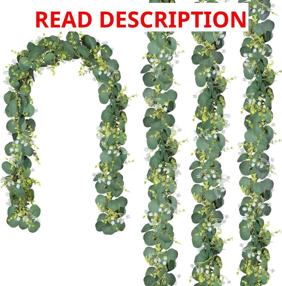 CQURE 4Pcs Eucalyptus Garland Decor