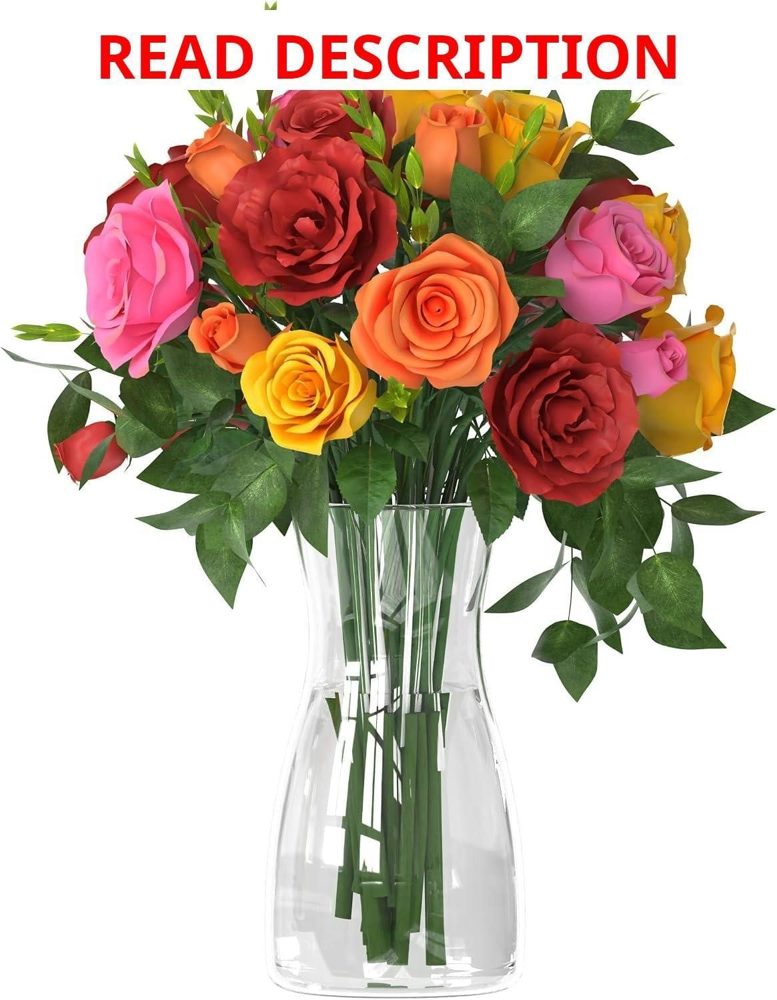 Der Rose 8" Glass Vase for Wedding Centerpiece