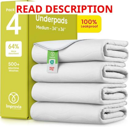 IMPROVIA Washable Underpads 4 Pack 34x36