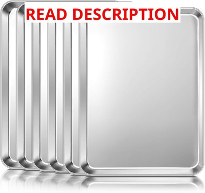 TeamFar Baking Sheet Pan 6 Pack Stainless