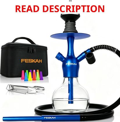 Portable Hookah Set with Case (BLUE)