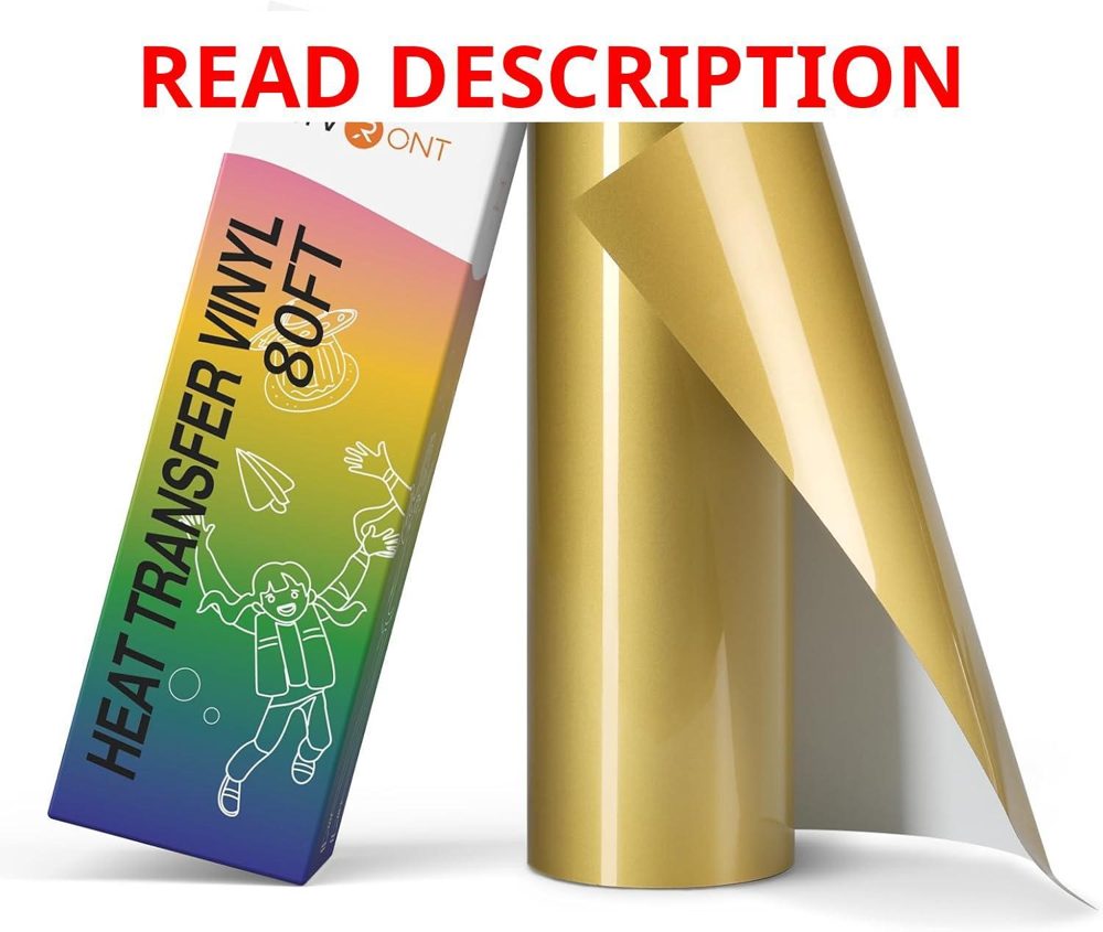 HTVRONT Heat Transfer Vinyl Roll 12"x80ft Gold