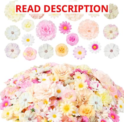 210 Pcs Mini Silk Flower Heads Mixed Light