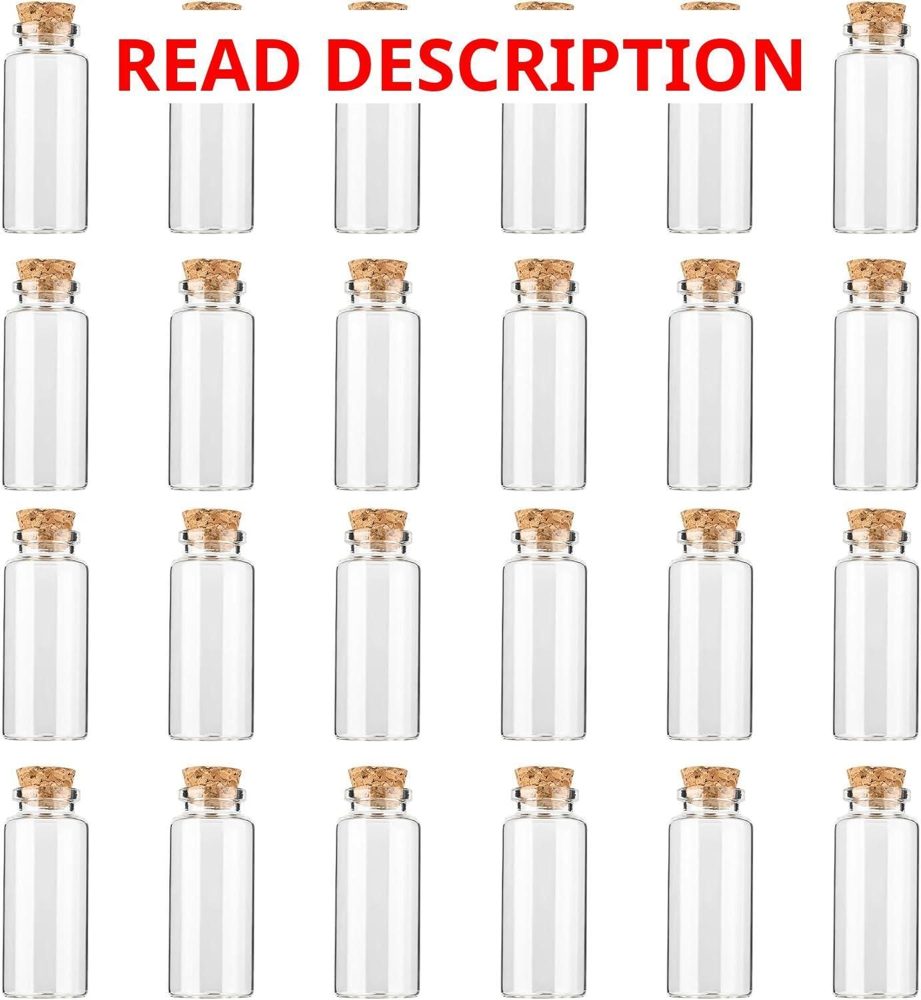 10 ml Glass Bottles with Cork Stoppers (24pk)