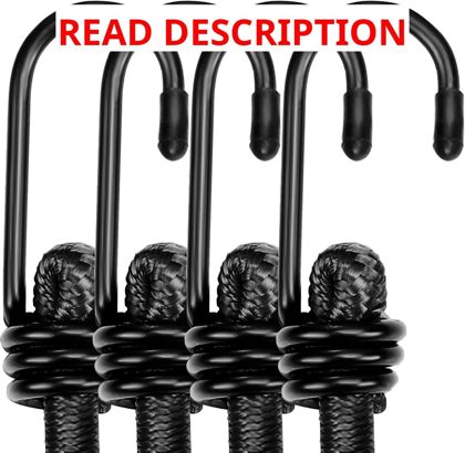 WORKPRO 24" Bungee Cords with Hooks 4 Pack