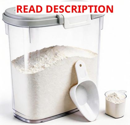 Gray White Rice Storage Container 15-20 Lbs