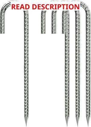 Rebar Stakes 12" Ground Stakes Galvanized 4pcs