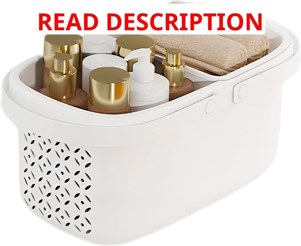 Pulseplay Plastic Shower Caddy Basket White