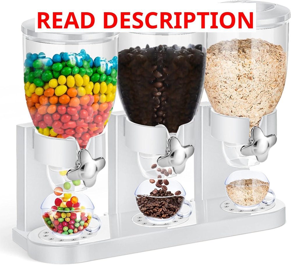 1 Pack Triple Cereal Dispenser 2L White