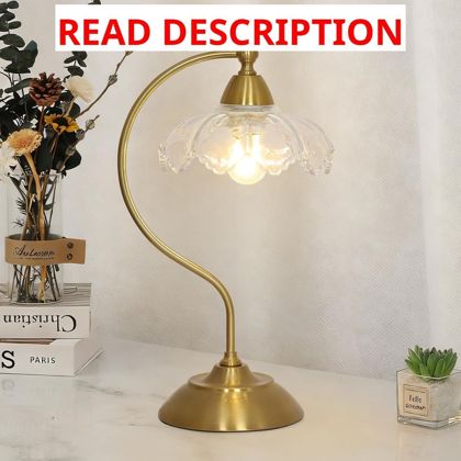 Glass Desk Lamp Gold Table Lamp with Shade