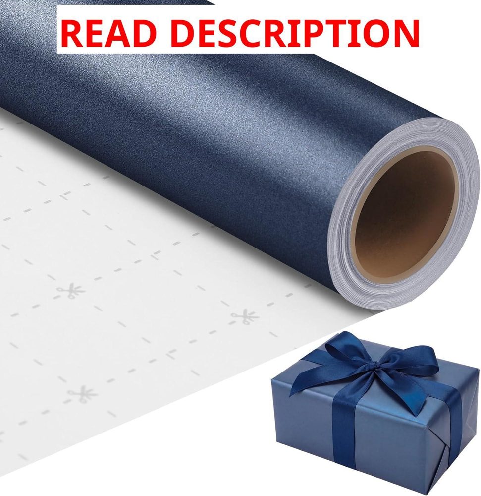 Woric Navy Blue Wrapping Paper Roll