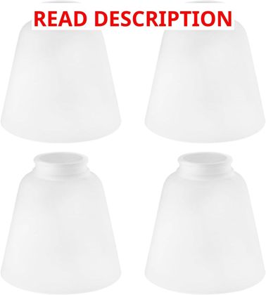 4 Pack White Frosted Glass Shade Replacements