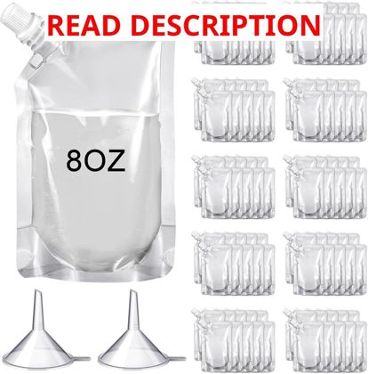 Meanplan 100 Pcs Plastic Pouches - 8 oz