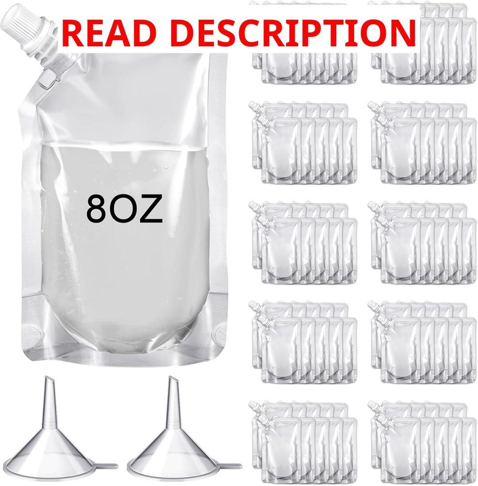Meanplan 100 Pcs Plastic Pouches - 8 oz