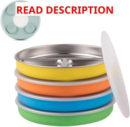 Elk and Friends Kids Plate 7.8" Divided 4pk