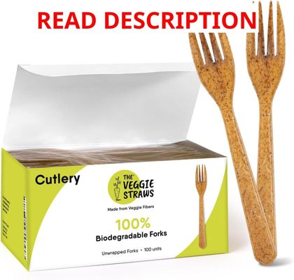 Biodegradable Vegetable Fiber Forks 100 ct