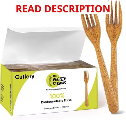 Biodegradable Vegetable Fiber Forks 100 ct