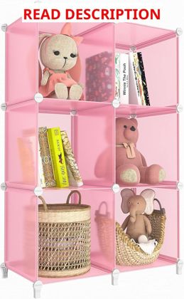 HOMIDEC 6-Cube Storage Shelf 11.8" Light Pink