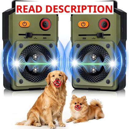 2-Pack Ultrasonic Bark Deterrents for Dogs