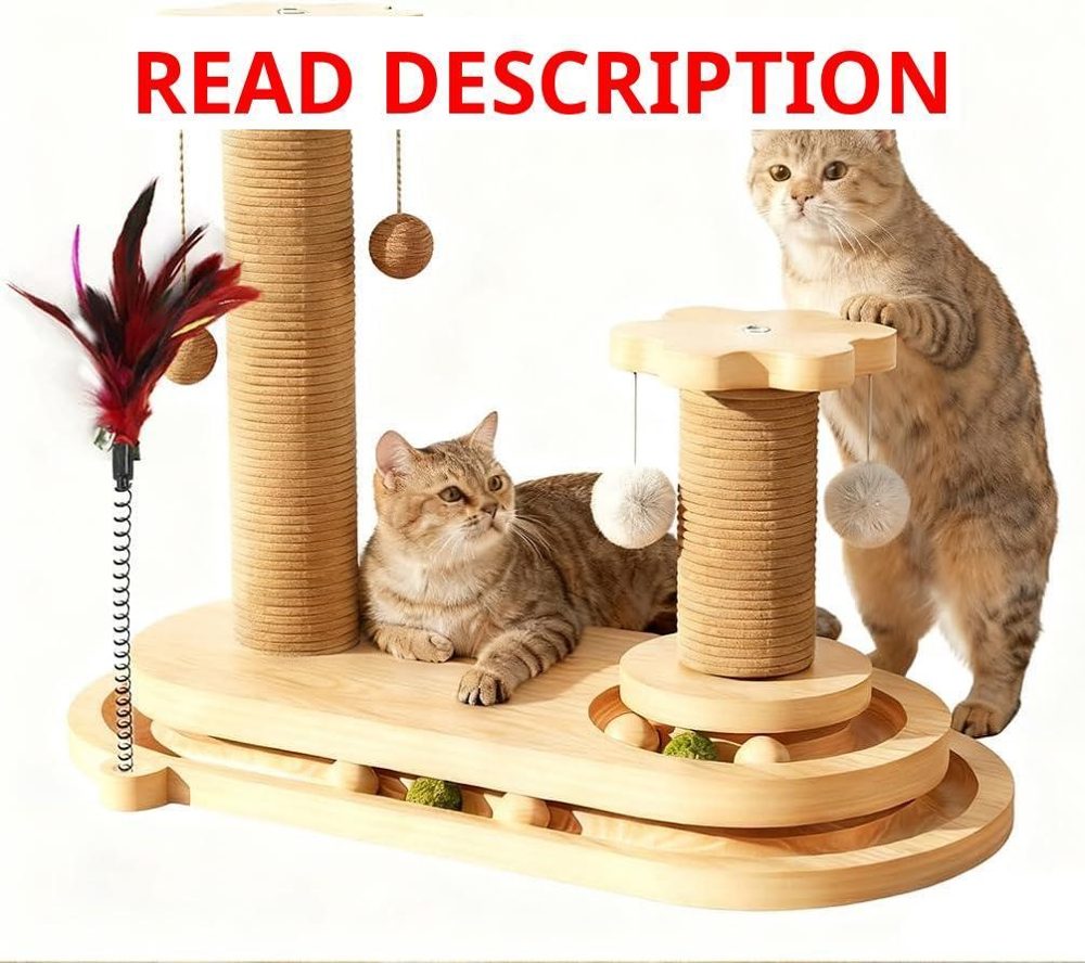 Cat Scratching Post Sisal 4-in-1 Cat Center