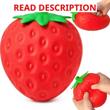 Strawberry Squishy Squeeze Toy 6-Inch Jumbo